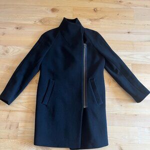 Vintage J. Crew Double Cloth black 3/4 cocoon coat - XS/S